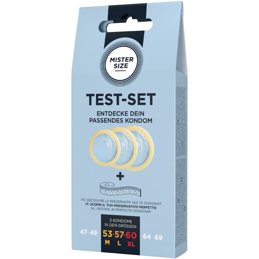 Kit de Teste com 3 Camisinhas de Tamanhos Diferentes + Fita Métrica