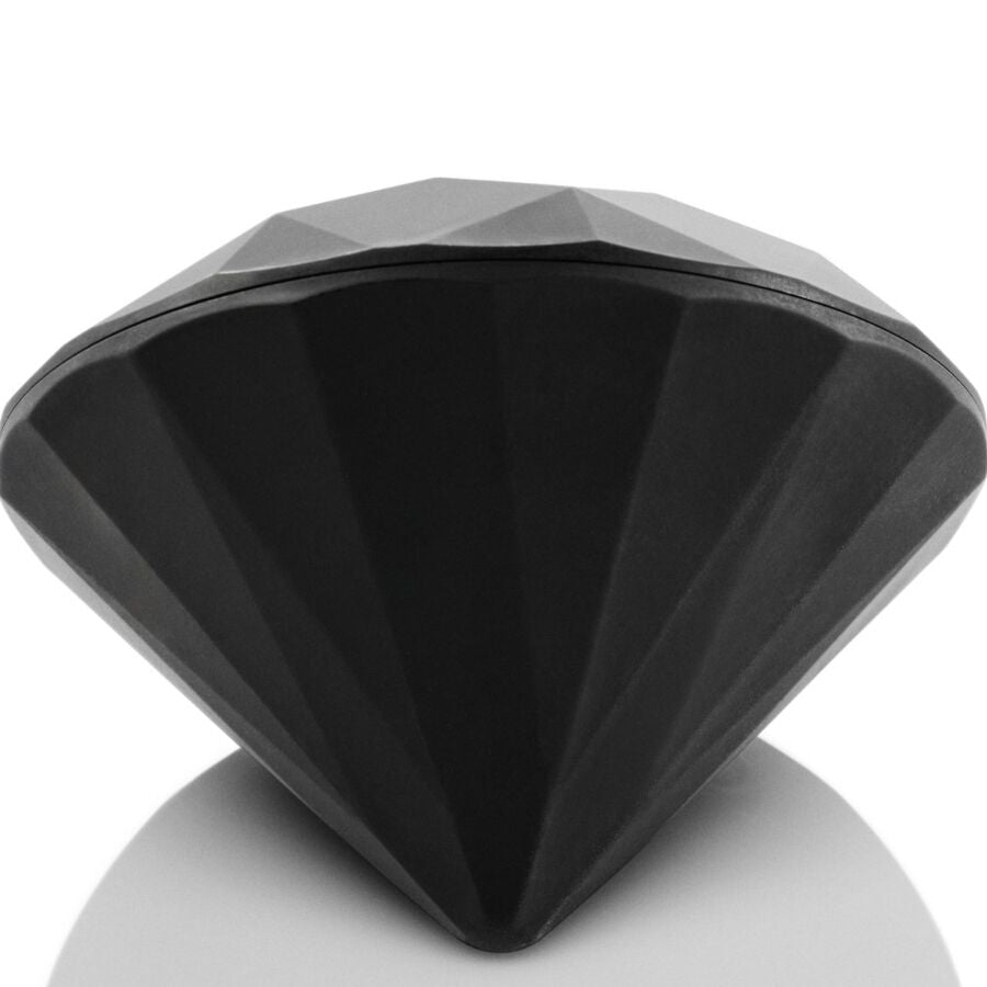 Vibrador Clitoriano Twenty One Diamond Edição Limitada Preto da Bijoux Indiscrets, mostrando seu design facetado e acabamento fosco.