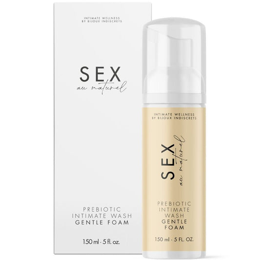 BIJOUX INDISCRETS Sex Au Naturel Gel Íntimo Prebiótico com Espuma 150 ML para higiene íntima suave.