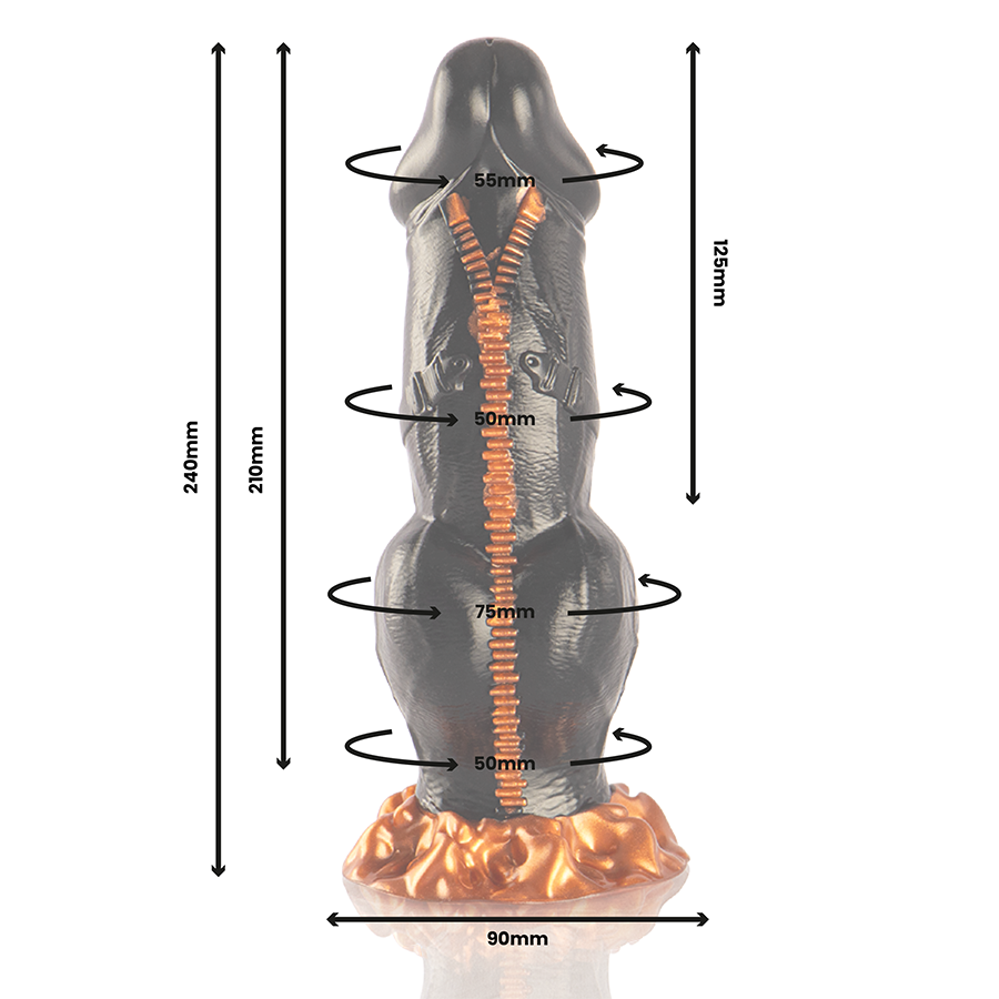 Vibrador EPIC Deimos em silicone com design ergonómico para estimulação intensa.