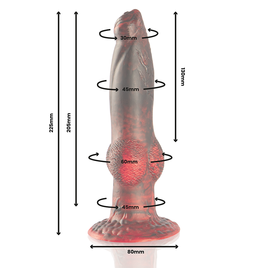 Detalhe do Vibrador Dildo Prometheus da EPIC CYBERSILICOCK com controlo remoto e design ergonómico.