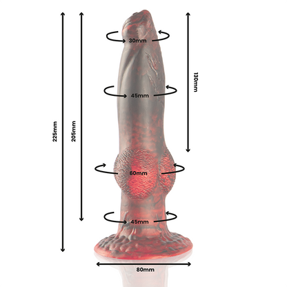 Detalhe do Vibrador Dildo Prometheus da EPIC CYBERSILICOCK com controlo remoto e design ergonómico.