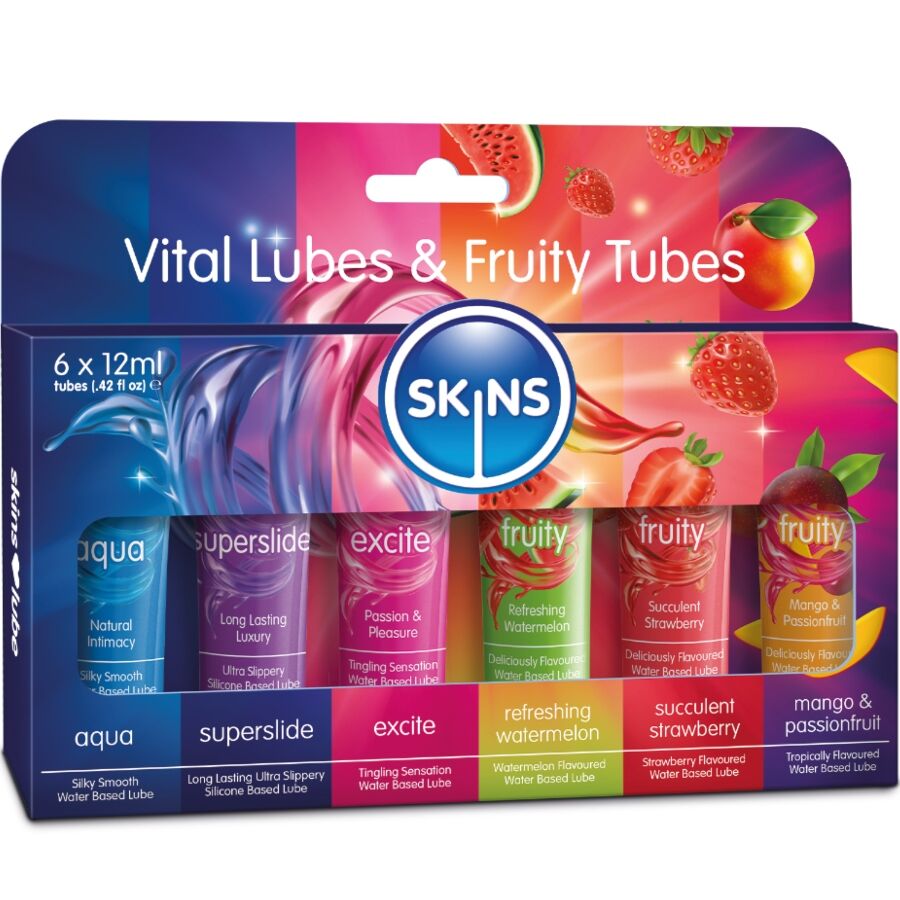 Kit de Lubrificantes Vital & Fruity 6 x 12 ml