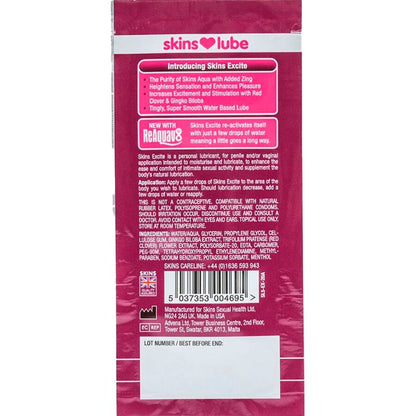 Lubrificante Excite à Base de Água Dose Única 5 ml