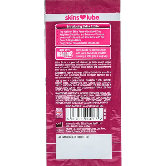 Lubrificante Excite à Base de Água Dose Única 5 ml