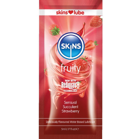 Lubrificante à Base de Água com Sabor Frutado de Morango - Dose Única de 5 ml