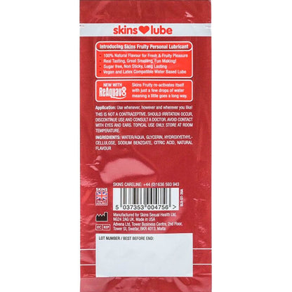 Lubrificante à Base de Água com Sabor Frutado de Morango - Dose Única de 5 ml