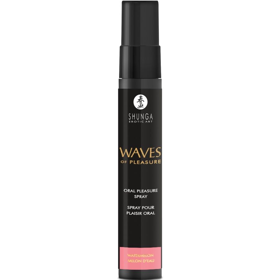 Shunga Spray Oral Sedutor Waves Sabor Melancia 20ml para prazer oral intensificado.