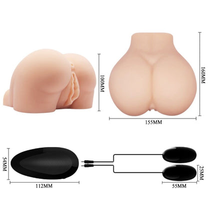 Masturbador Realista com Vagina e Ânus Vibratórios e Controlo Remoto