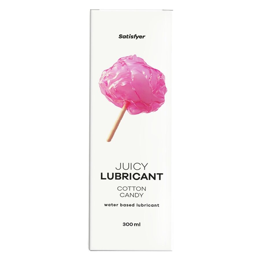 Satisfyer Lubrificante Aquoso Algodão Doce 300ml para momentos de prazer.