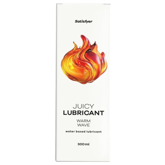Frasco de lubrificante Satisfyer Juicy Warm Wave de 300ml, com efeito aquecedor e base de água