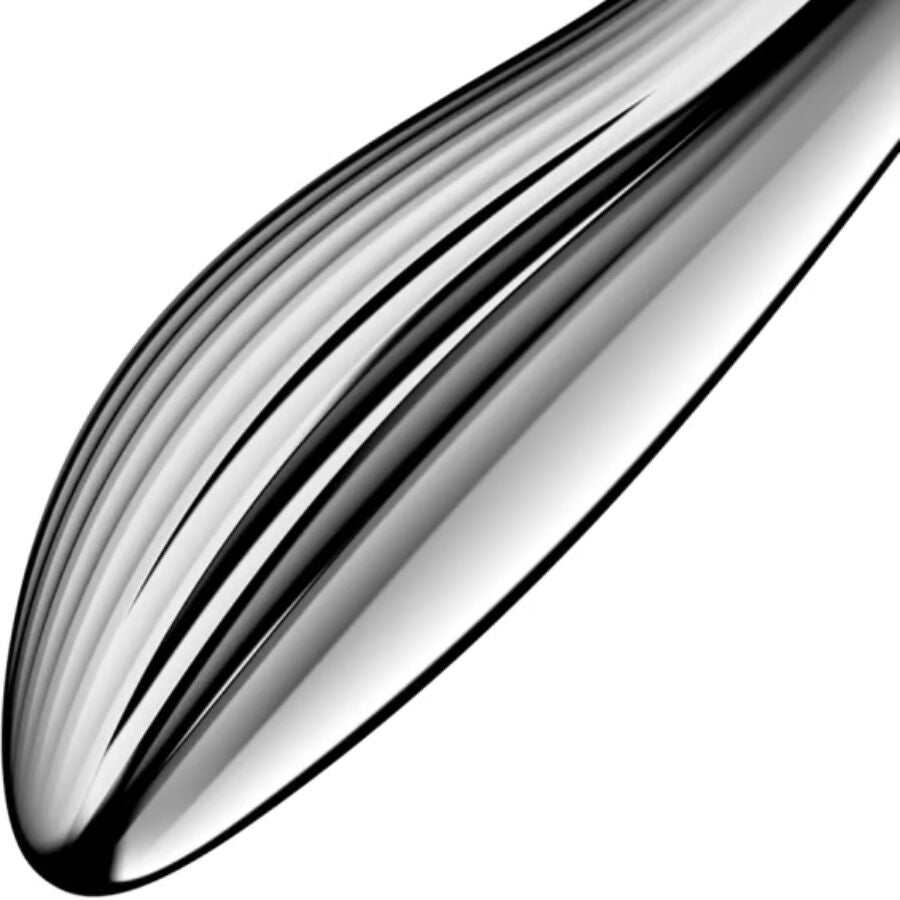 Imagem do Satisfyer Pure Gravity 1 Dildo de Aço Inoxidável com Duas Extremidades, destacando seu design elegante e material metálico.