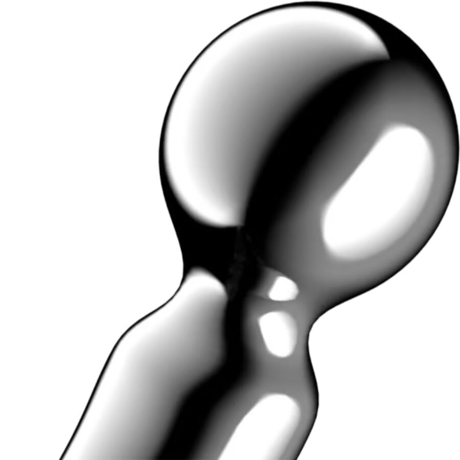 Dildo Satisfyer Star Force 2 de aço inoxidável com design esférico e dupla ponta para prazer intenso e brincadeiras de temperatura.