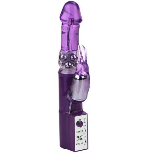 Detalhe do Vibrador BAILE Hot Lady II Coelho Pérola Rotador, mostrando seu design ergonômico e texturas.
