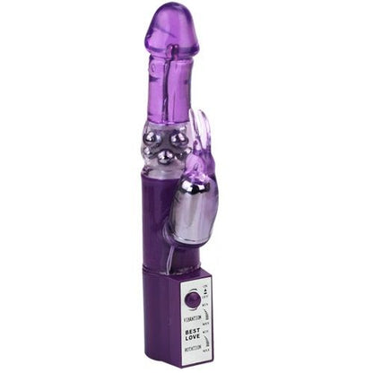 Detalhe do Vibrador BAILE Hot Lady II Coelho Pérola Rotador, mostrando seu design ergonômico e texturas.