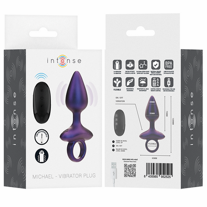 Plug Anal Vibratório com Comando Sem Fios INTENSE Julia Michael Modelo 2