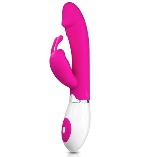 Vibrador PRETTY LOVE Gena com controlo de voz e estimulador clitoriano, em silicone suave.