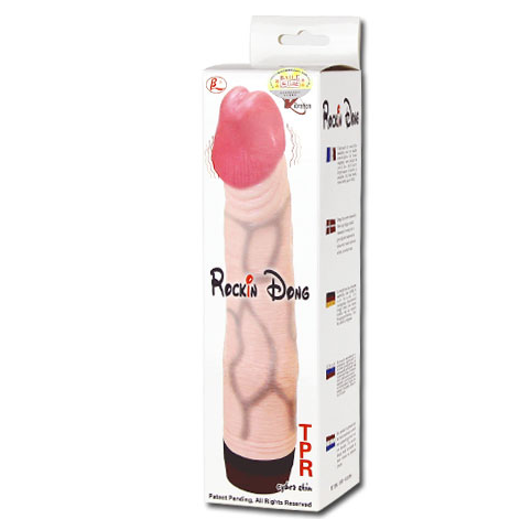 Close-up do vibrador realista BAILE Rockin Dong com vibração multivelocidade.
