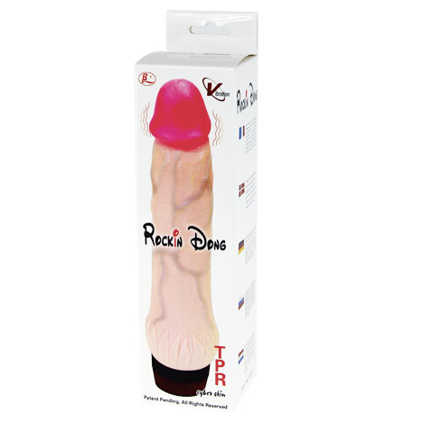 Detalhe do Vibrador Realista BAILE Rockin Dong Cyber Skin III com textura e veias visíveis
