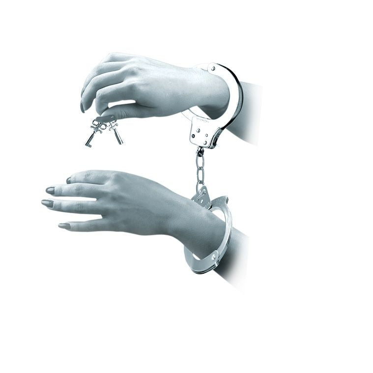 Close-up of the FETISH FANTASY LIMITED EDITION Lovers Fantasy Kit BDSM, showing included handcuffs, whip, and mask.