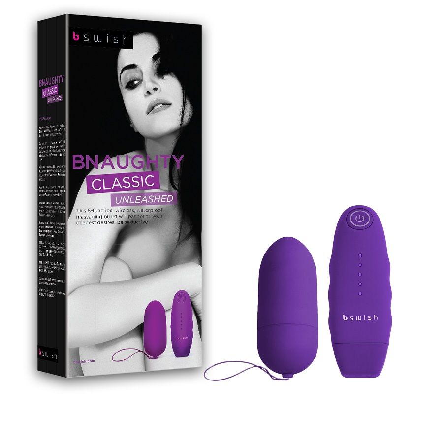 Close-up of the B SWISH Vibrador Bala Bnaughty Unleashed Lilac com Controle Remoto.