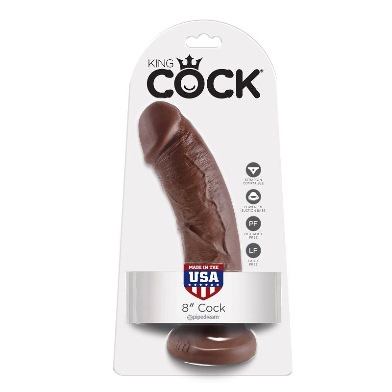 Dildo Realista 8 Polegadas Marrom 20.3 cm