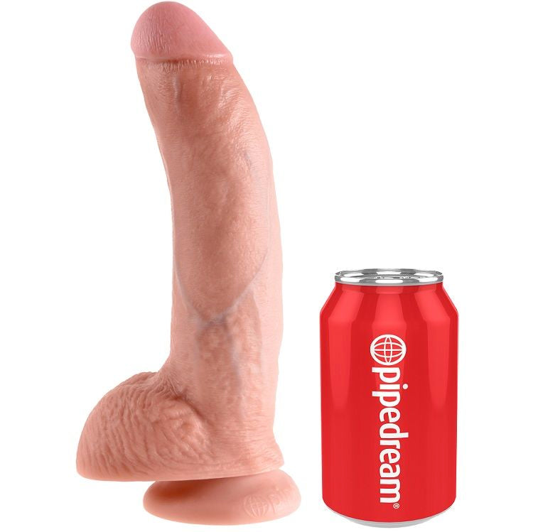 Dildo Realista com Bolas, Tom de Carne 22.9 cm