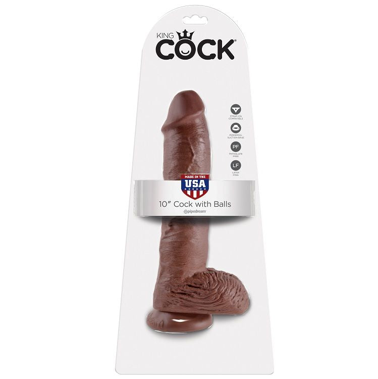 Dildo Realista Castanho com Bolas 25.4 cm