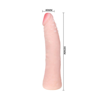 Close-up do BAILE Dildo Realista de Silicone Skin Touch 19 cm, mostrando sua textura e detalhes.