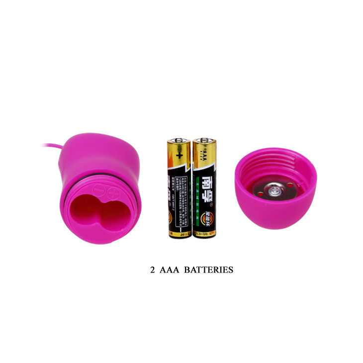 Vibrador estimulador borboleta PRETTY LOVE em silicone, cor lilás, com 12 modos de vibração e controlo com fio.