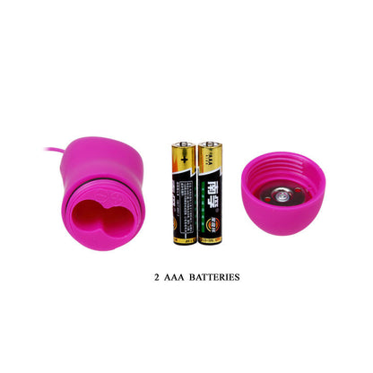 Vibrador estimulador borboleta PRETTY LOVE em silicone, cor lilás, com 12 modos de vibração e controlo com fio.