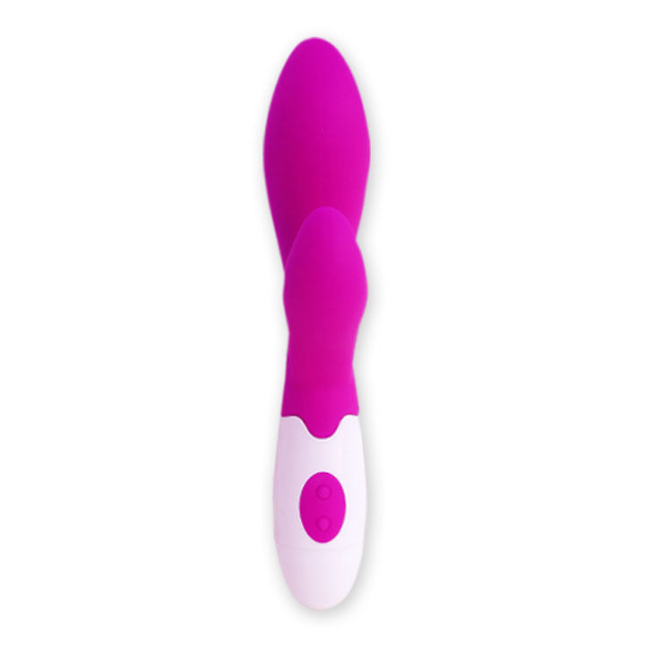 Close-up do PRETTY LOVE Vibrador Newman em lilás e branco, mostrando design ergonómico.