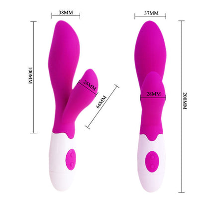 Close-up do PRETTY LOVE Vibrador Newman em lilás e branco, mostrando design ergonómico.