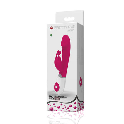 Close-up of the PRETTY LOVE Vibrador de Coelho Ergonômico com 30 Vibrações showing its design and features.