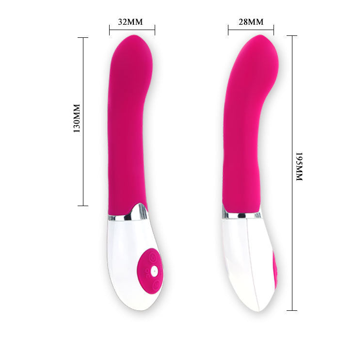 PRETTY LOVE Vibrador Daniel de silicone roxo e branco com 30 funções de vibração.