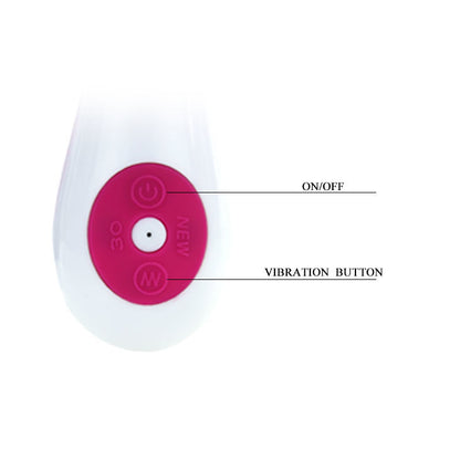 PRETTY LOVE Vibrador Daniel de silicone roxo e branco com 30 funções de vibração.