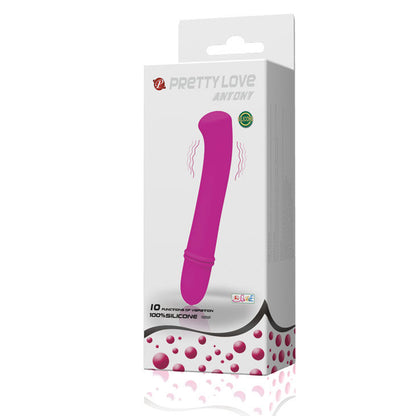Mini vibrador PRETTY LOVE Antony lilás em silicone com 10 modos de vibração para estimulação íntima.