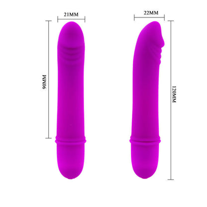 Pretty Love Mini Vibrador Beck Lilás de silicone com 10 impulsos vibratórios