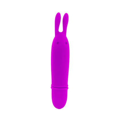 Pretty Love Mini Vibrador Boyce Lilás, detalhe do design ergonómico e material de silicone suave.