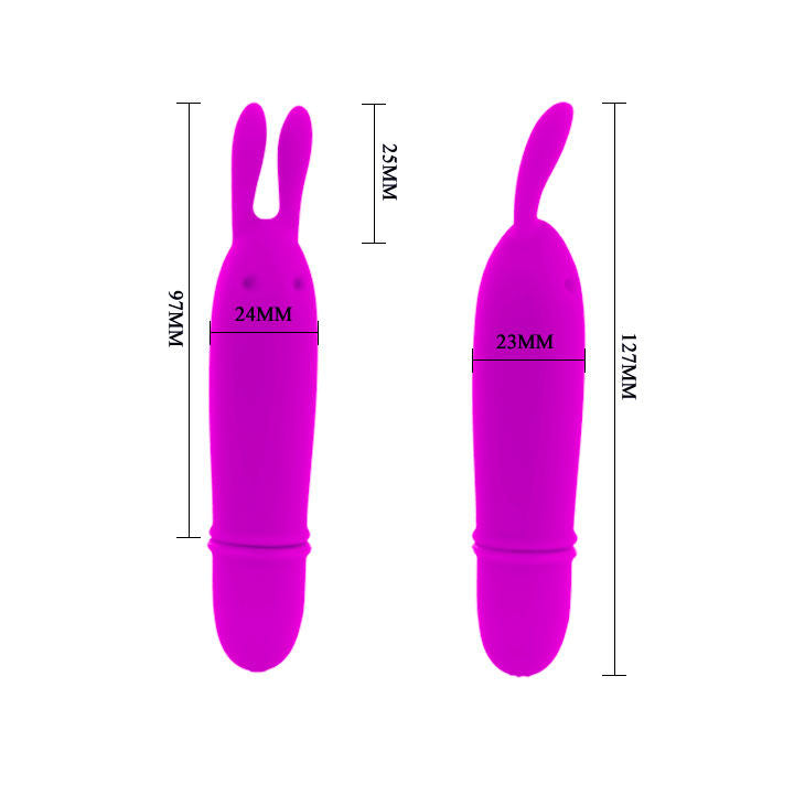 Pretty Love Mini Vibrador Boyce Lilás, detalhe do design ergonómico e material de silicone suave.