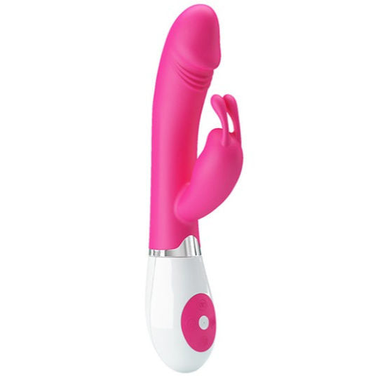 Vibrador PRETTY LOVE Gena com controlo de voz e estimulador clitoriano, em silicone suave.