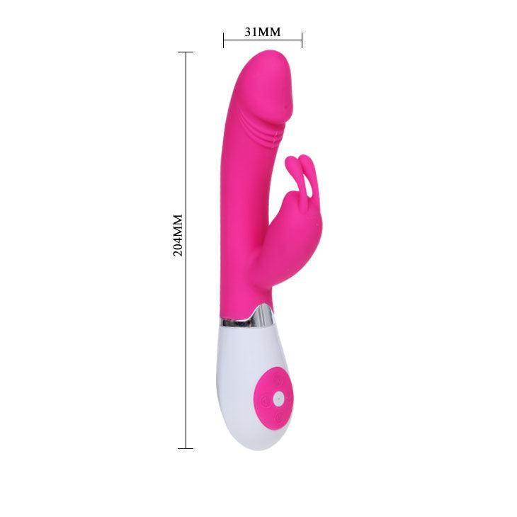 Vibrador PRETTY LOVE Gena com controlo de voz e estimulador clitoriano, em silicone suave.