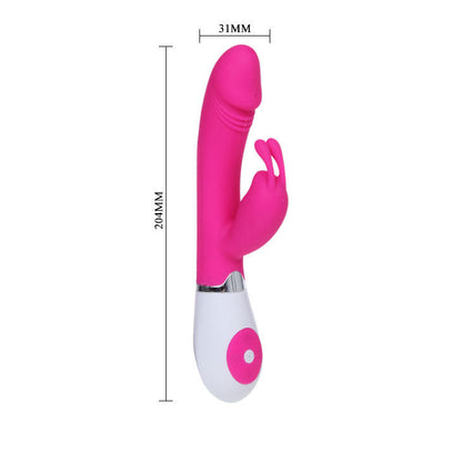Vibrador PRETTY LOVE Gena com controlo de voz e estimulador clitoriano, em silicone suave.