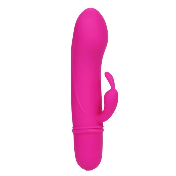 Close-up do vibrador PRETTY LOVE Flirtation Coelho Caesar, em silicone lilás, destacando o estimulador clitoriano e a ponta vibratória.