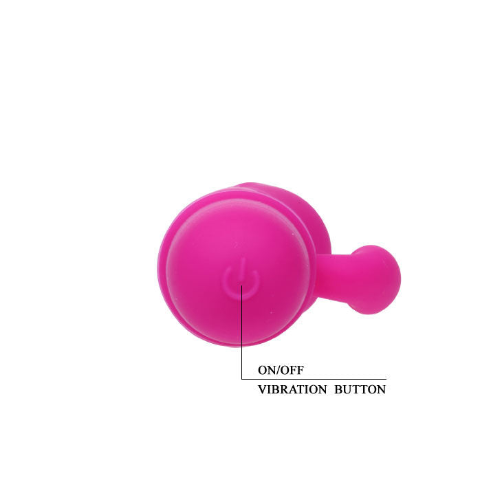 Close-up do vibrador PRETTY LOVE Flirtation Coelho Caesar, em silicone lilás, destacando o estimulador clitoriano e a ponta vibratória.