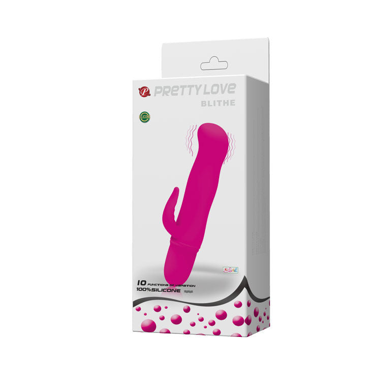 Close-up do PRETTY LOVE Vibrador Mini Blithe Lilás, mostrando seu design ergonômico e a qualidade do silicone.