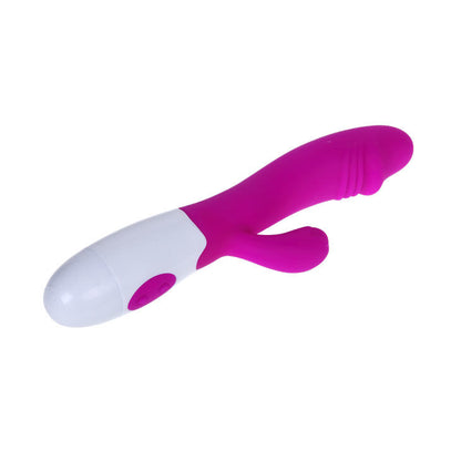 Vista detalhada do Vibrador Pretty Love Snappy Lilás, destacando seu design ergonômico e material suave.