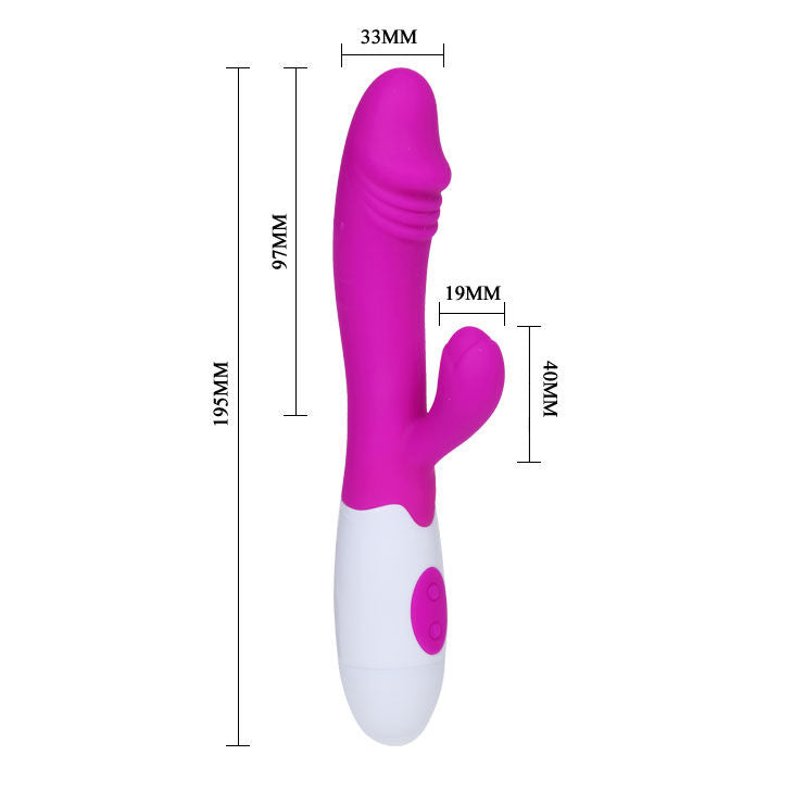 Vista detalhada do Vibrador Pretty Love Snappy Lilás, destacando seu design ergonômico e material suave.