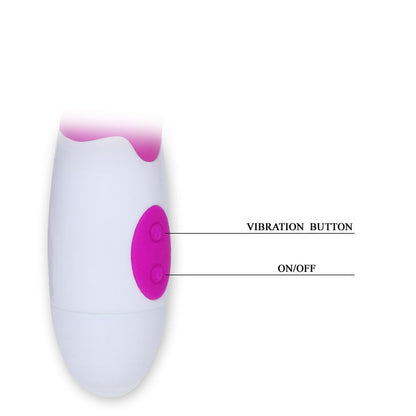 Vista detalhada do Vibrador Pretty Love Snappy Lilás, destacando seu design ergonômico e material suave.