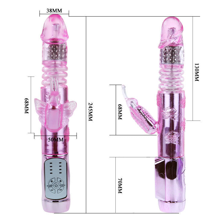 Vibrador BAILE Coelho Borboleta Pulsante com dupla estimulação e design ergonómico para prazer intenso.
